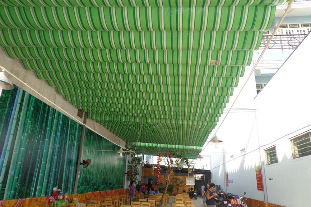 Mái bạt xếp, mái xếp nhà hàng, quán ăn, cafe